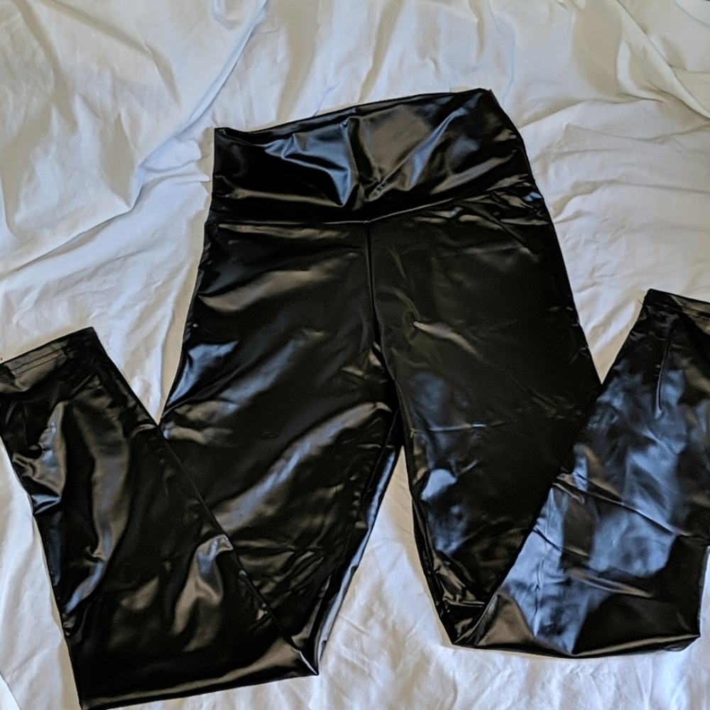 Faux Leather Tights